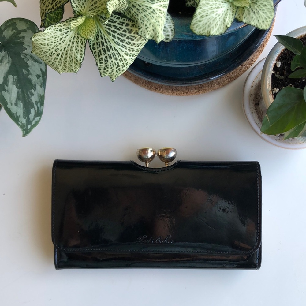 Ted Baker Black Patent Leather Wallet